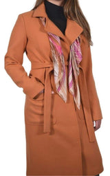 Belted Wool Blend Long Coat Cult Moda