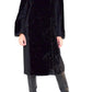 Black Faux Fur Details Long Trench Coat Cult Moda