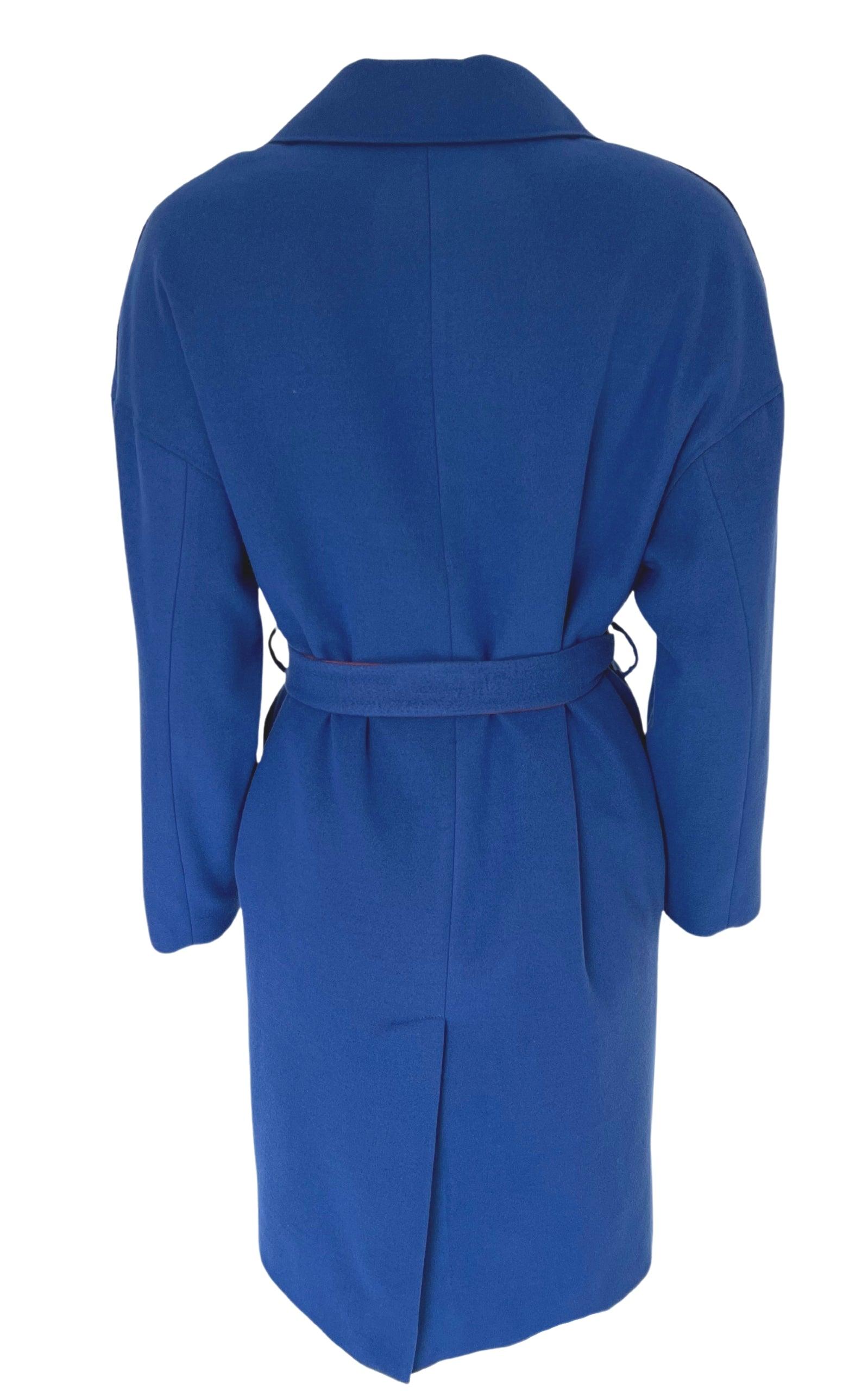 Blue Belted Wrap Trench Coat Cult Moda