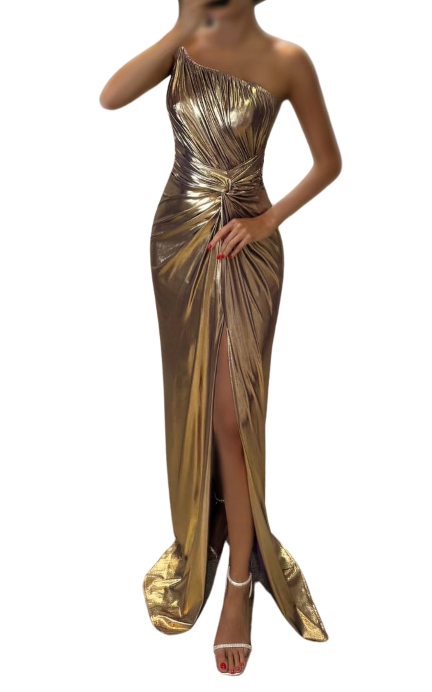 Cult Moda Gold Metallic Cocktail Prom Dress