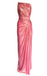 Cult Moda Pink Metallic Cocktail Prom Dress