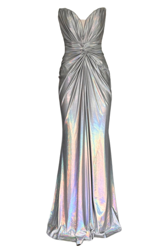 Cult Moda Silver Metallic Cocktail Dress