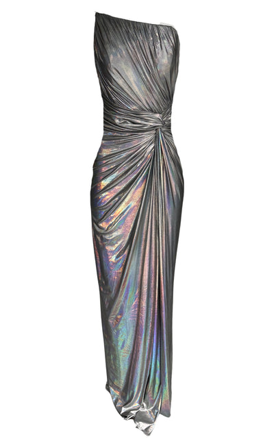 Cult Moda Silver Metallic Cocktail Prom Dress