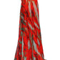 Dekolte Strapless Red Print Party Dress