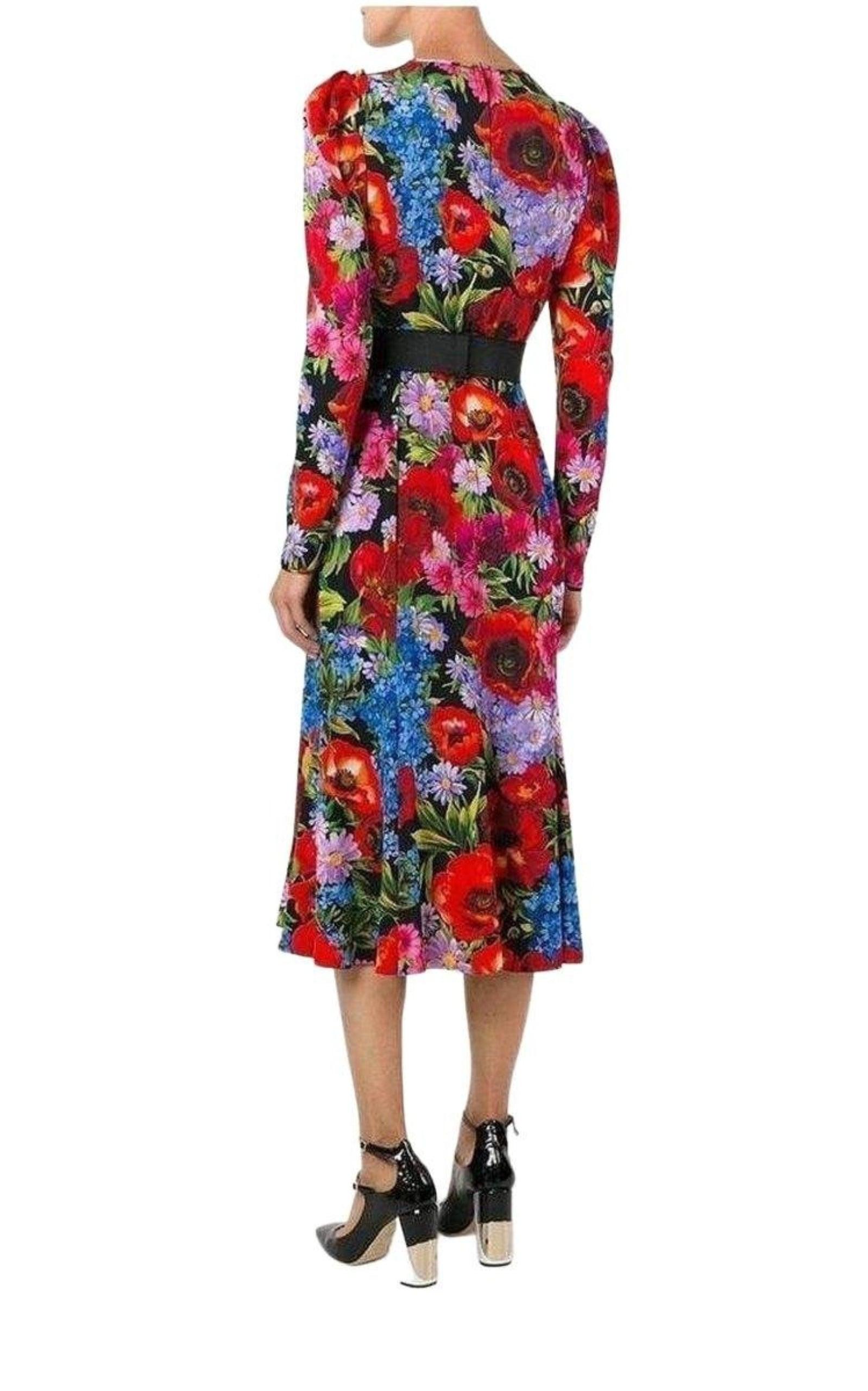 Floral Print Silk Dress Dolce & Gabbana