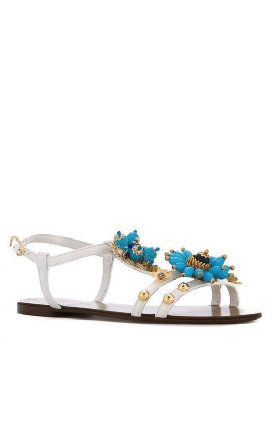 Flower Embellished Sandals Dolce & Gabbana