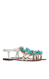 Flower Embellished Sandals Dolce & Gabbana