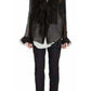  Dries Van NotenBlack Ruffle Cotton Silk Blend Shirt - Runway Catalog