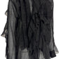 Dries Van Noten Black Ruffle Cotton Silk Blend Shirt - Runway Catalog