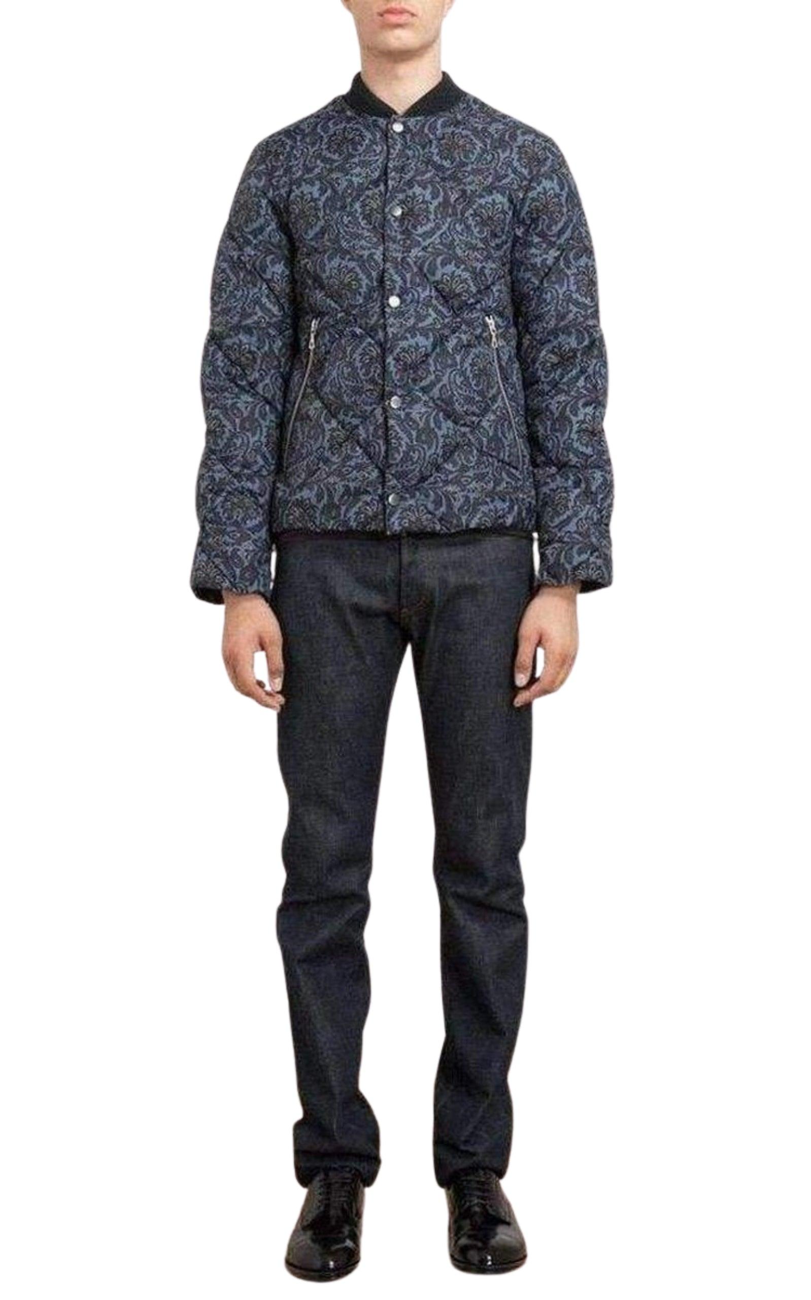 Blue Paisley Quilted Jacket Dries Van Noten