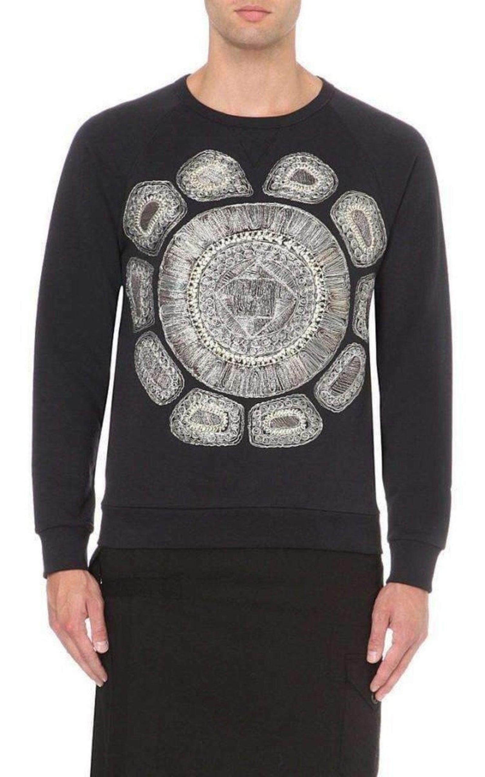 Embroidered Cotton Jersey Sweatshirt Dries Van Noten