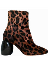 Leopard Calf Leather Boots Dries Van Noten