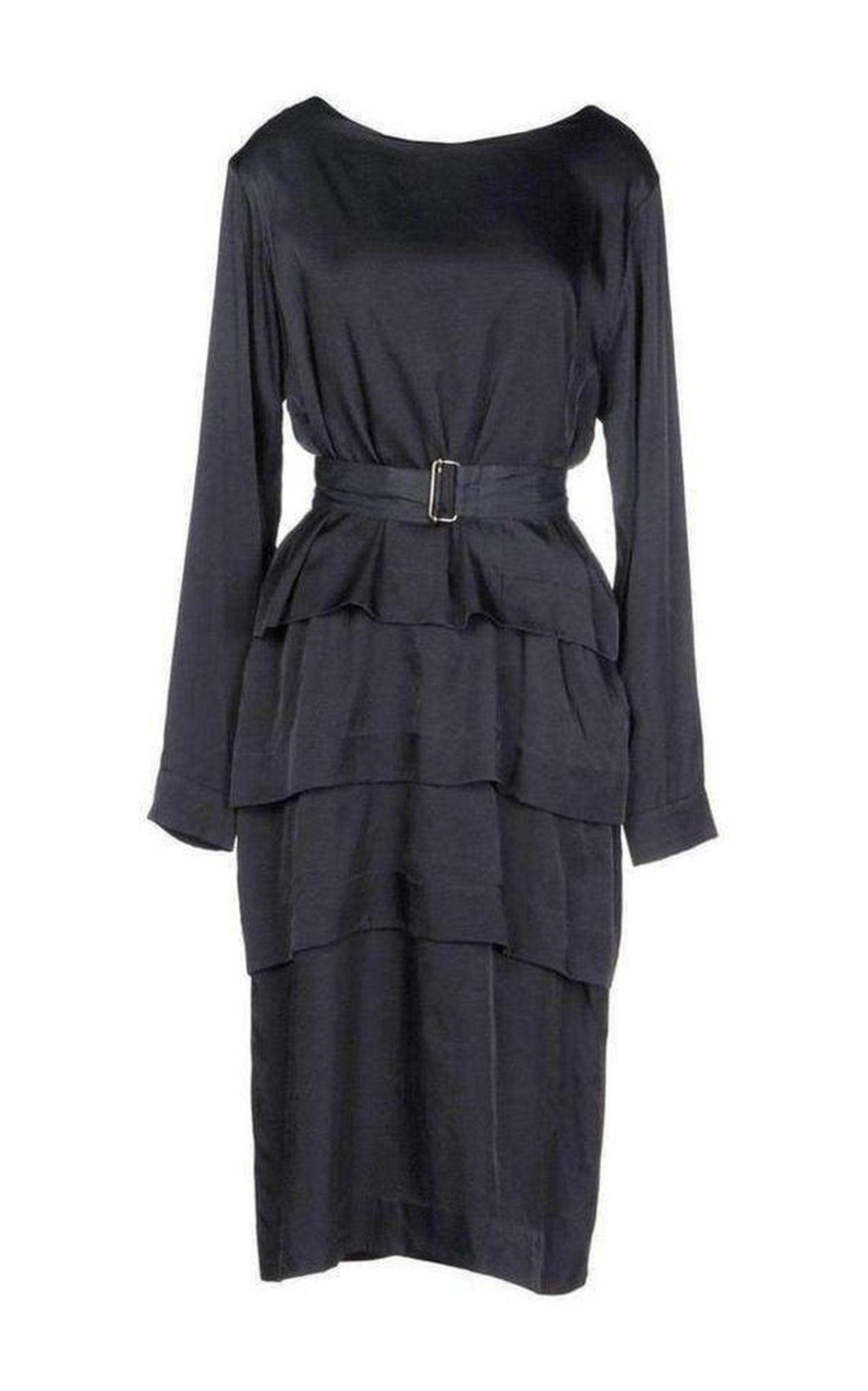 Navy Cotton Blend Layered Dress Dries Van Noten