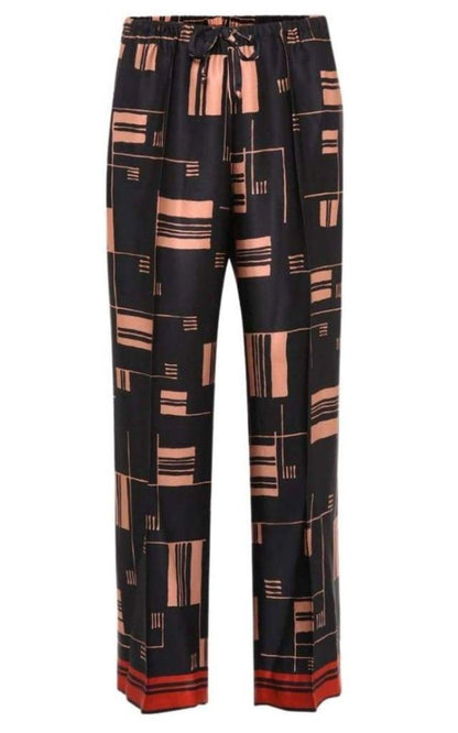 Printed Satin Wide-leg Pants Dries Van Noten