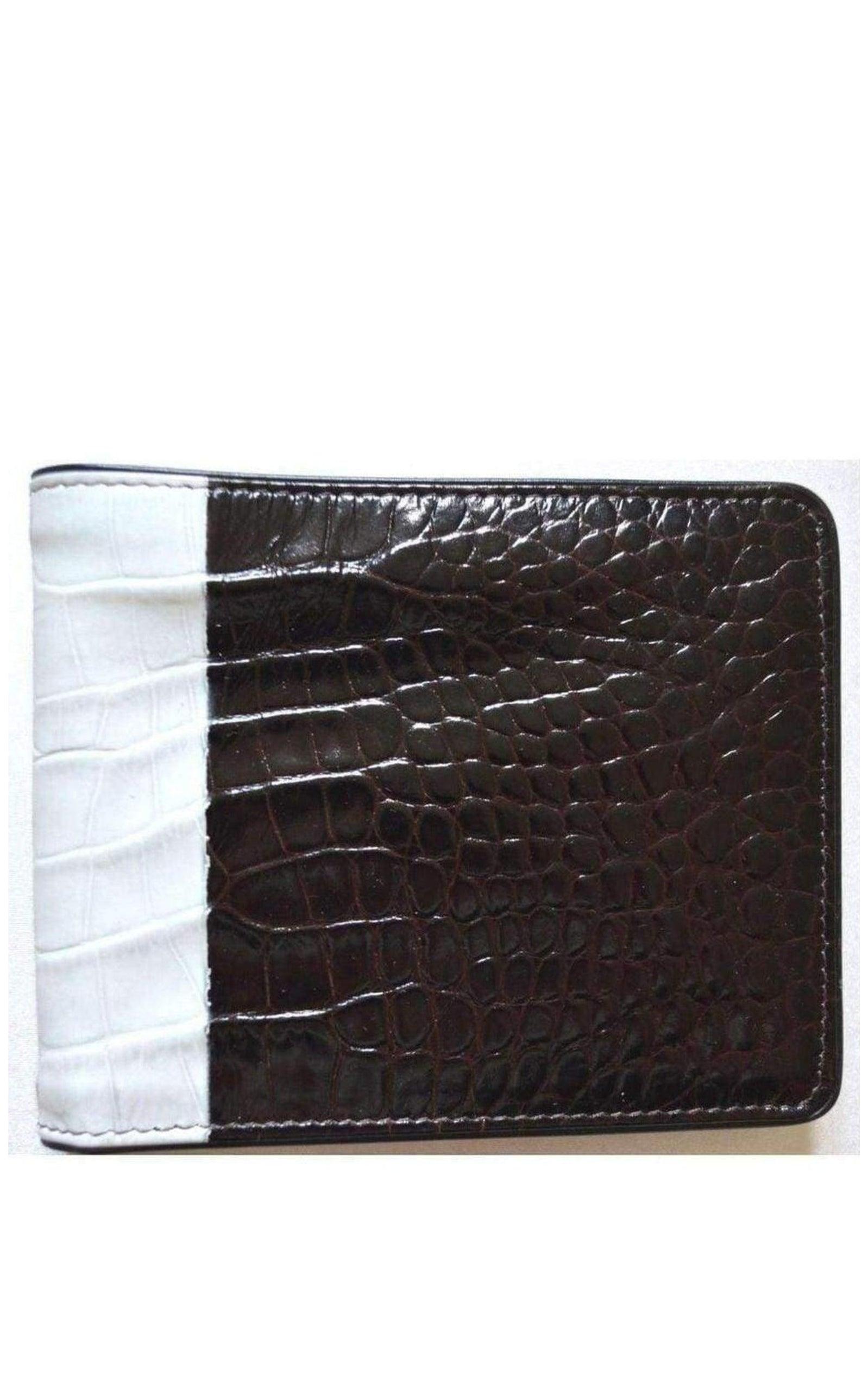 Two Tone Crock Print Leather Wallet Dries Van Noten