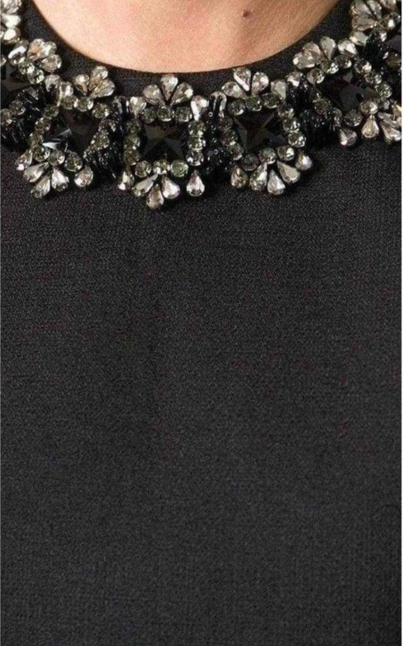 Black Jewel Embellished Mini Dress Dsquared2