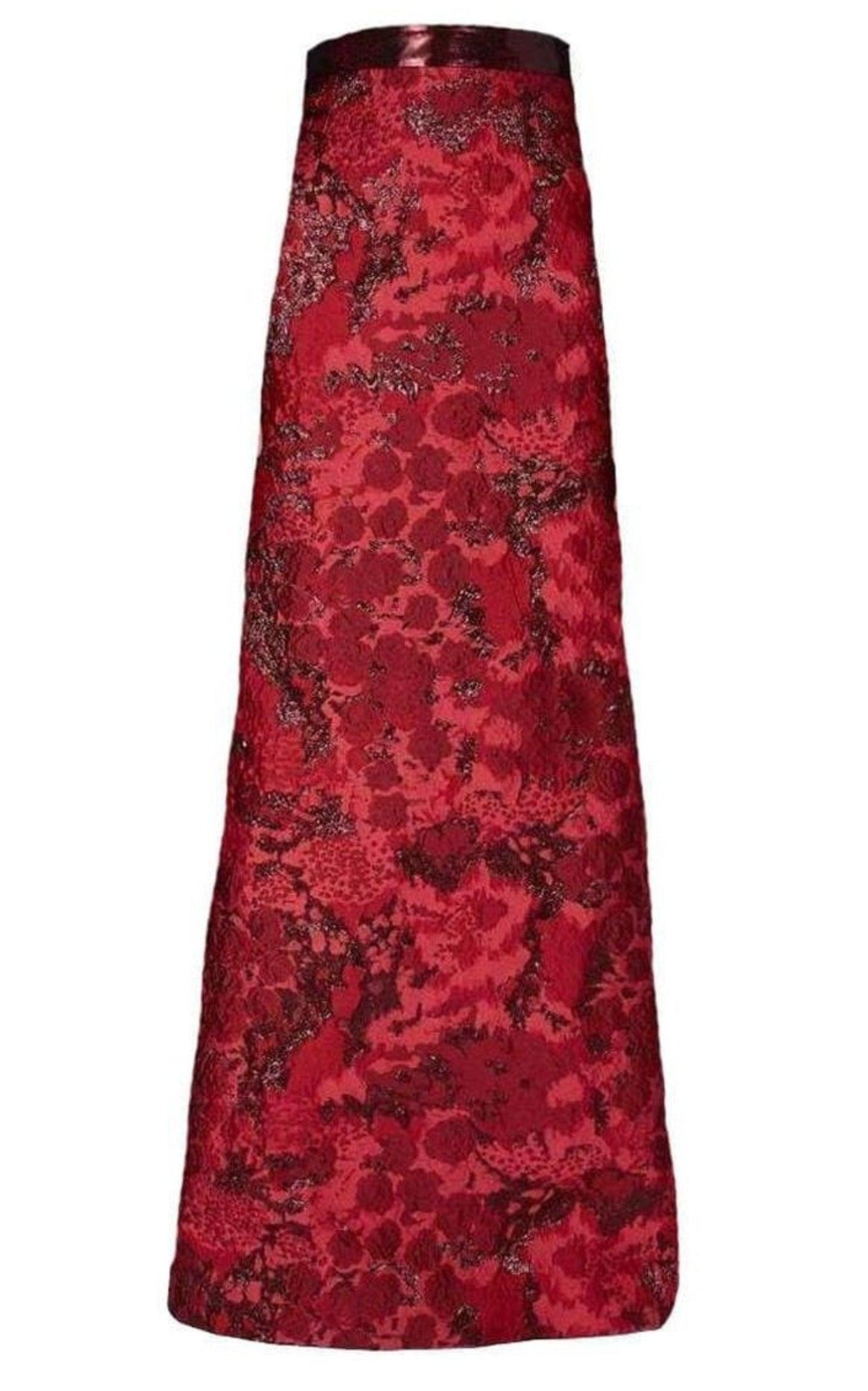 Red Dalma Silk Blend Maxi Skirt Dsquared2