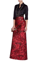 Red Dalma Silk Blend Maxi Skirt Dsquared2