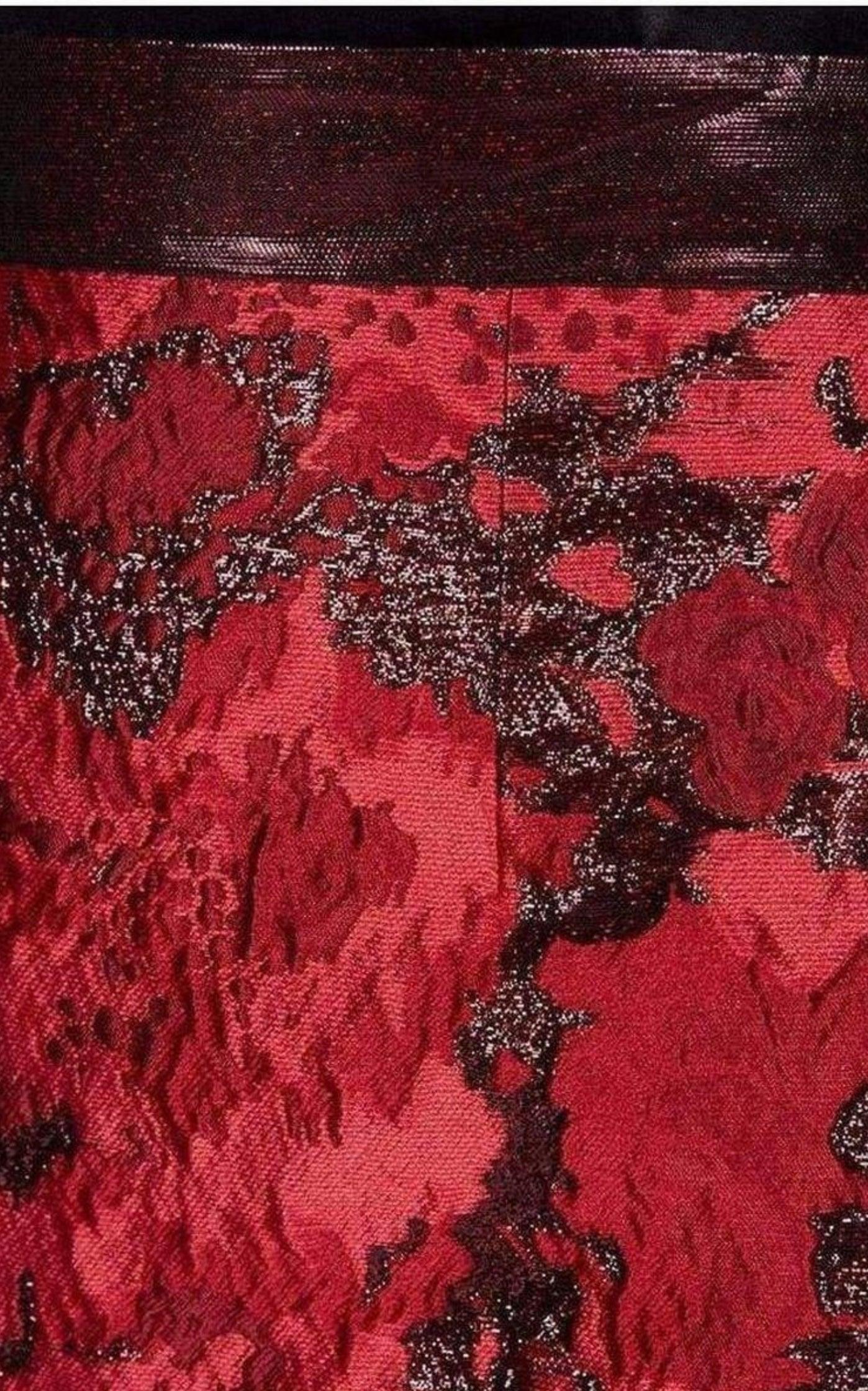 Red Dalma Silk Blend Maxi Skirt Dsquared2