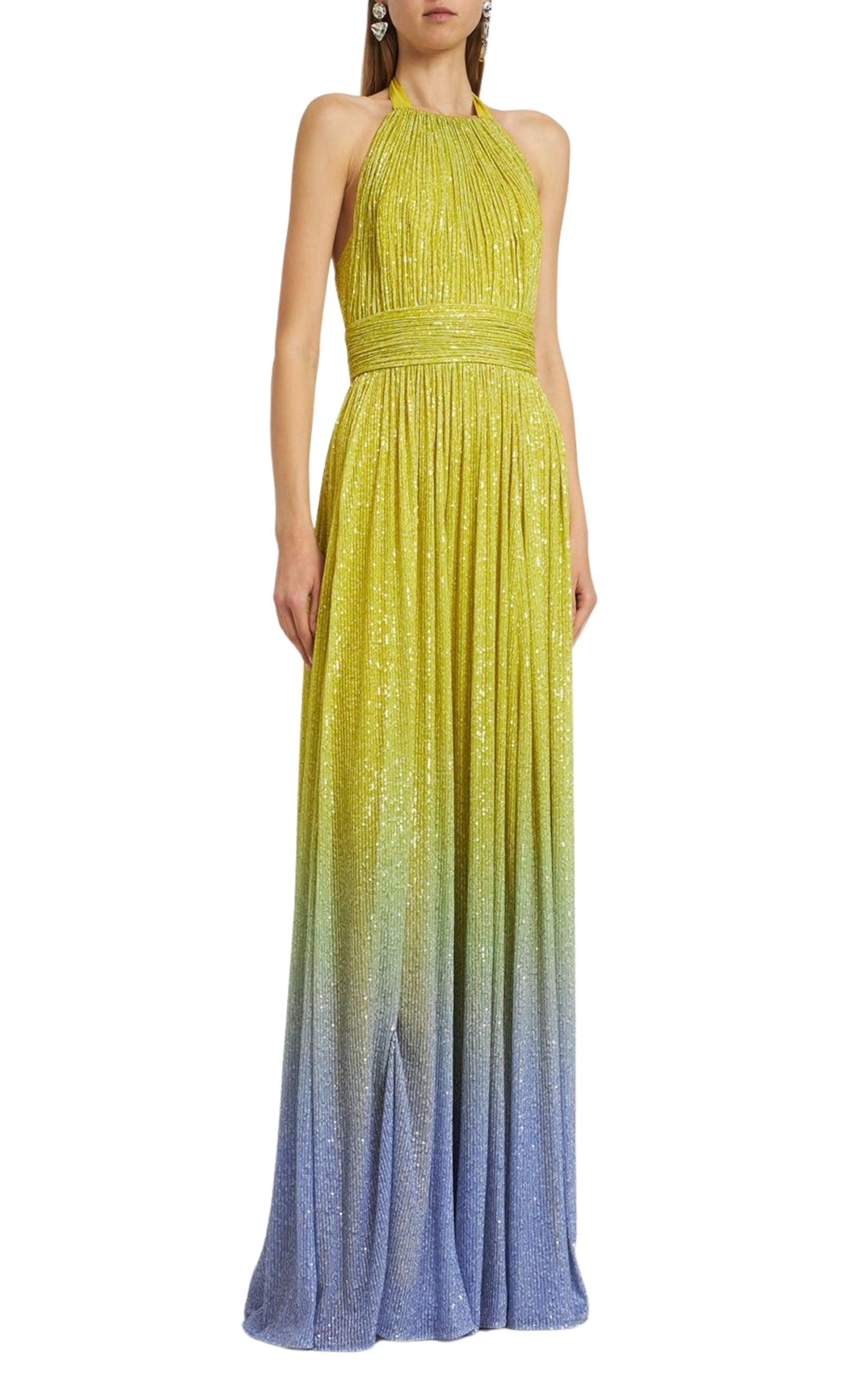 Ombre Sequined Chiffon Gown Elie Saab