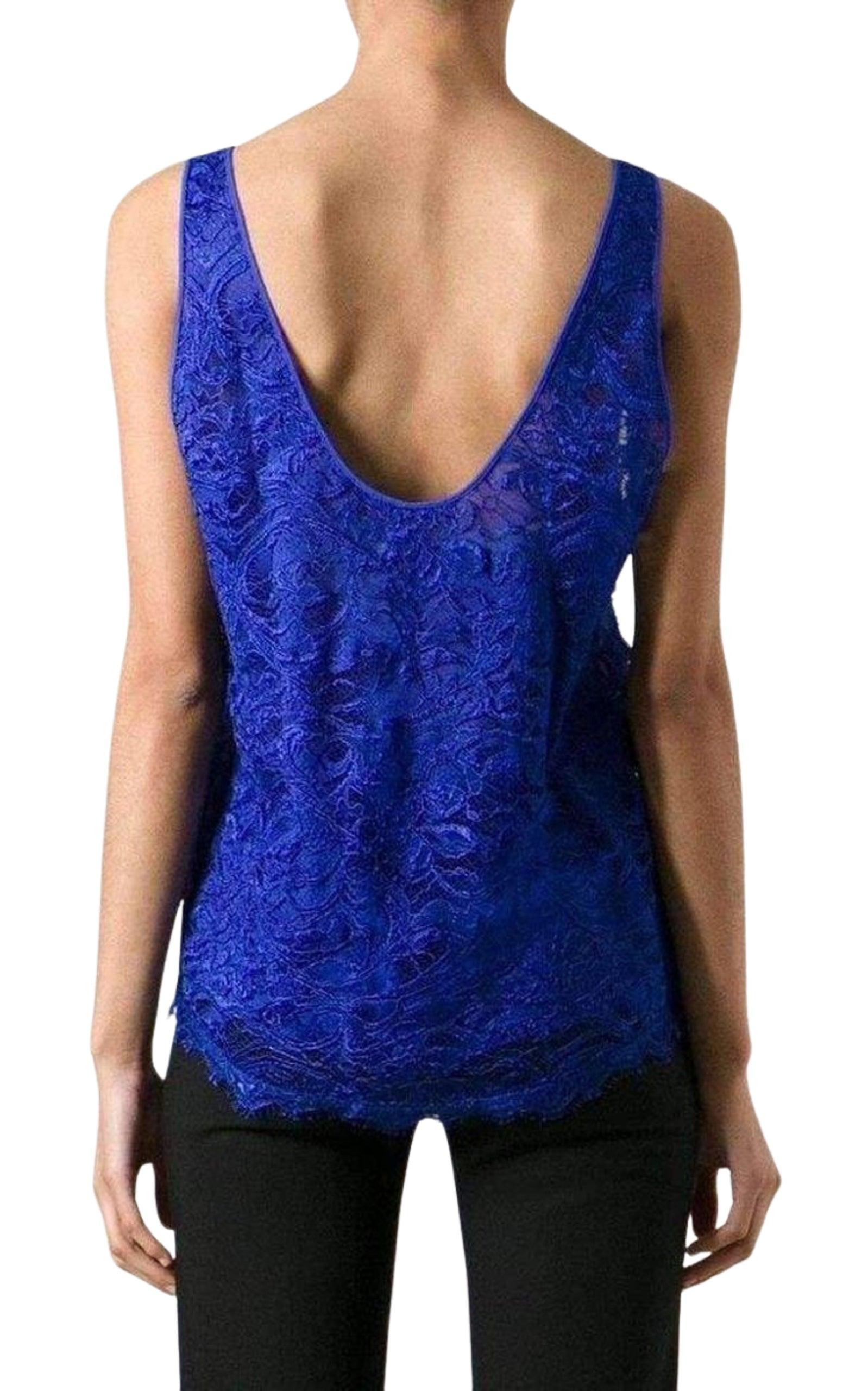 Blue Lace Tank Top Emilio Pucci