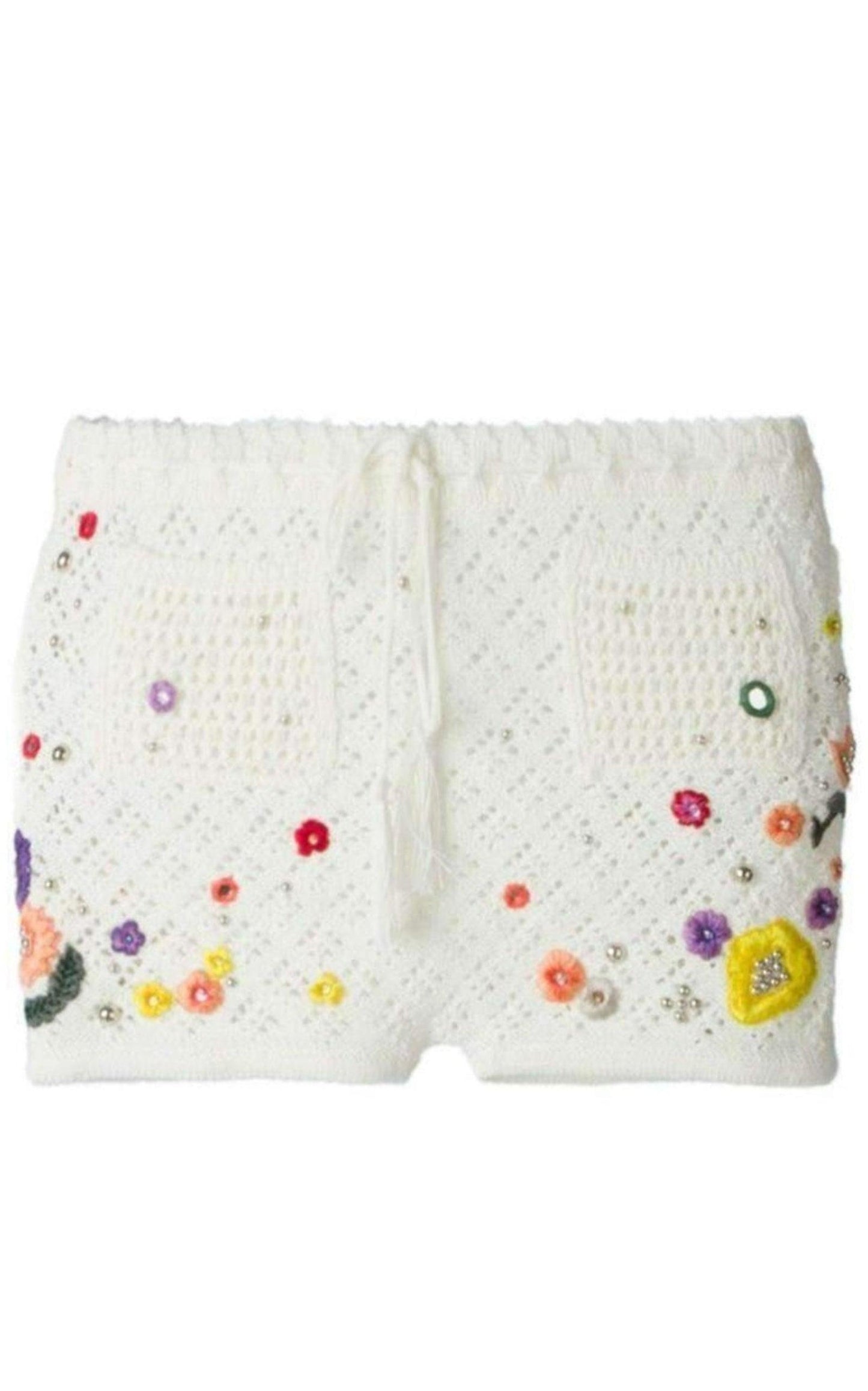 Poppy Rocks Embellished Crochet Shorts Emilio Pucci