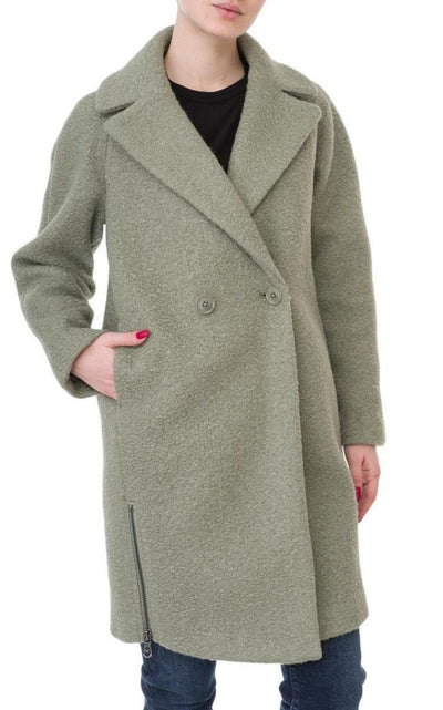 Double-breasted Celadon Green Coat Emporio Armani