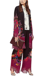 Fringe Jacquard Floral Cardigan Jacket Etro