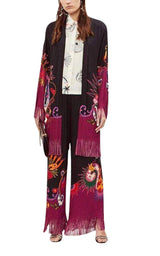 Fringe Jacquard Floral Cardigan Jacket Etro