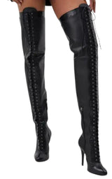 90mm Harriet Leather Over The Knee Boots Gucci