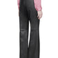 Black Plonge Leather Flare Trousers Gucci