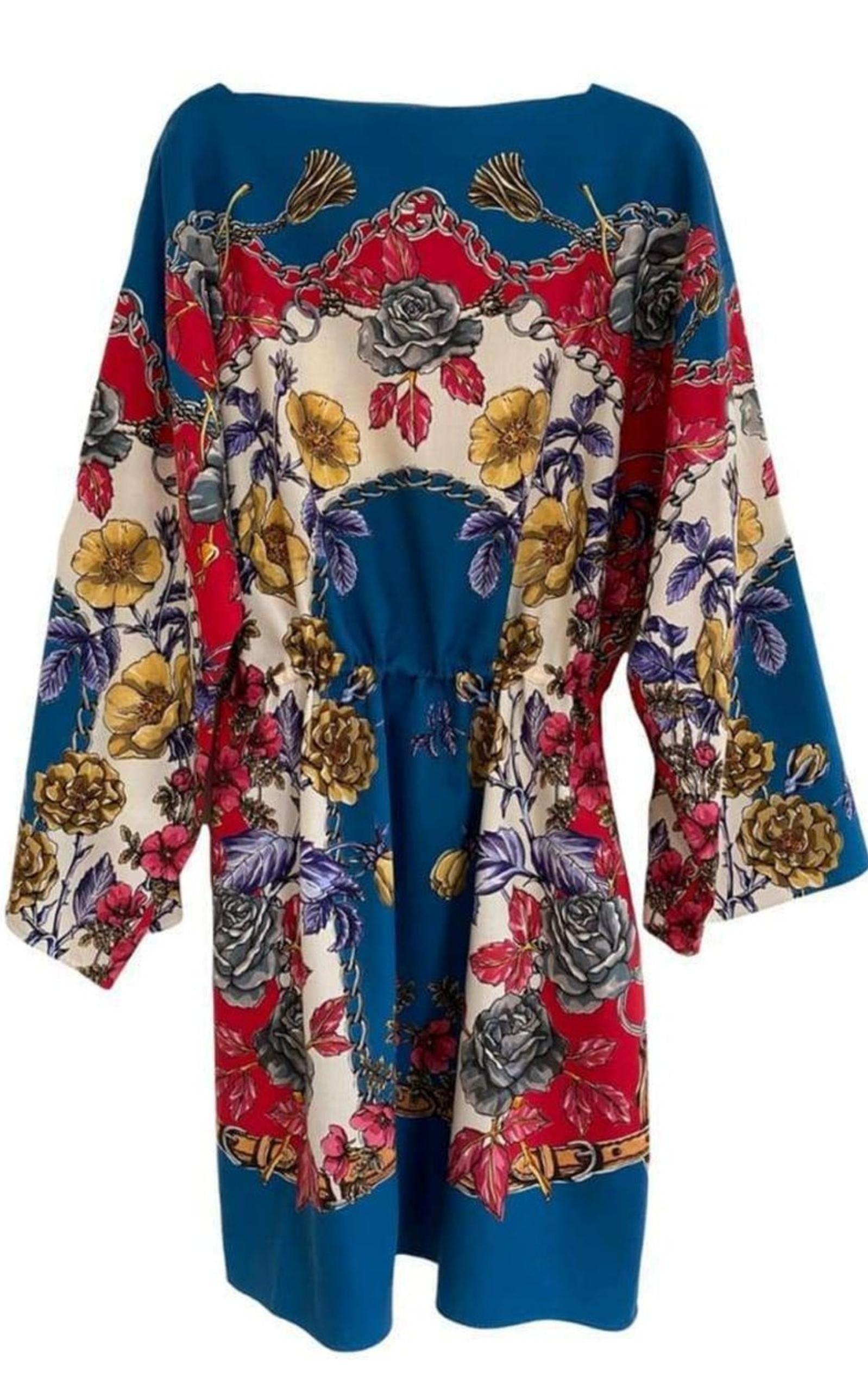 Boudoir Printed Wool-Twill Kaftan Dress Gucci