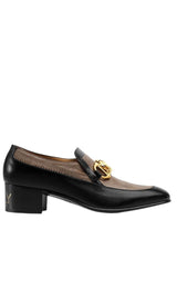 Ebal Horsebit Lizard-Embossed Leather Chain Loafers Gucci