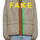 Fake-Not Print Nylon Jacket Gucci