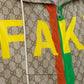 Fake-Not Print Nylon Jacket Gucci