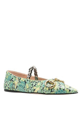 Floral Horsebit Ballerina Shoes Gucci