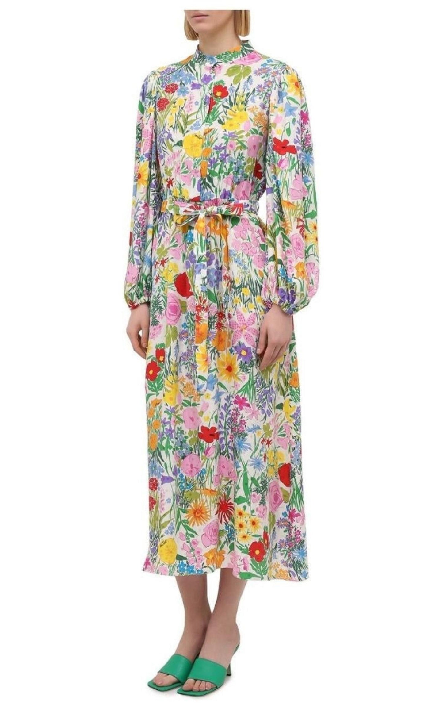 Floral-Print Silk Dress Gucci