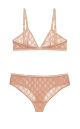 GG All Over Embroidered Tulle Lingerie Set Gucci