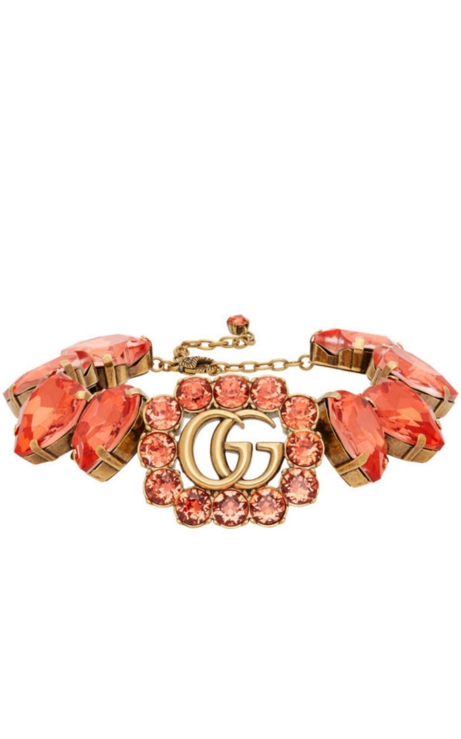 GG And Heart Crystal-Embellished Choker Gucci