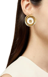 Gold-tone Double G Faux Pearl Clip-on Earrings Gucci