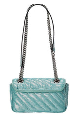 Green GG Marmont Mini Sequin Shoulder Bag Gucci