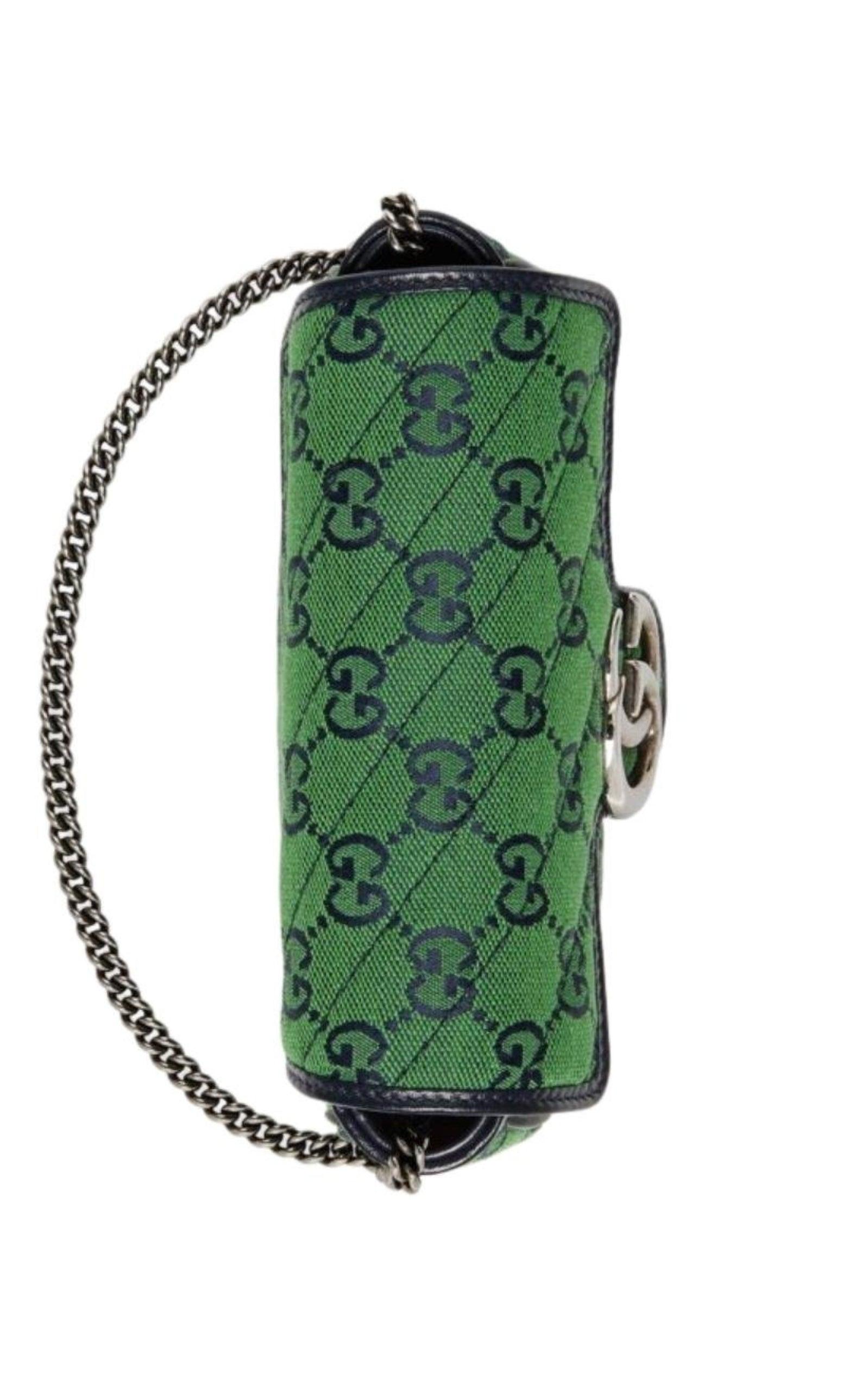 Green GG Marmont Multicolour Super Mini Bag Gucci