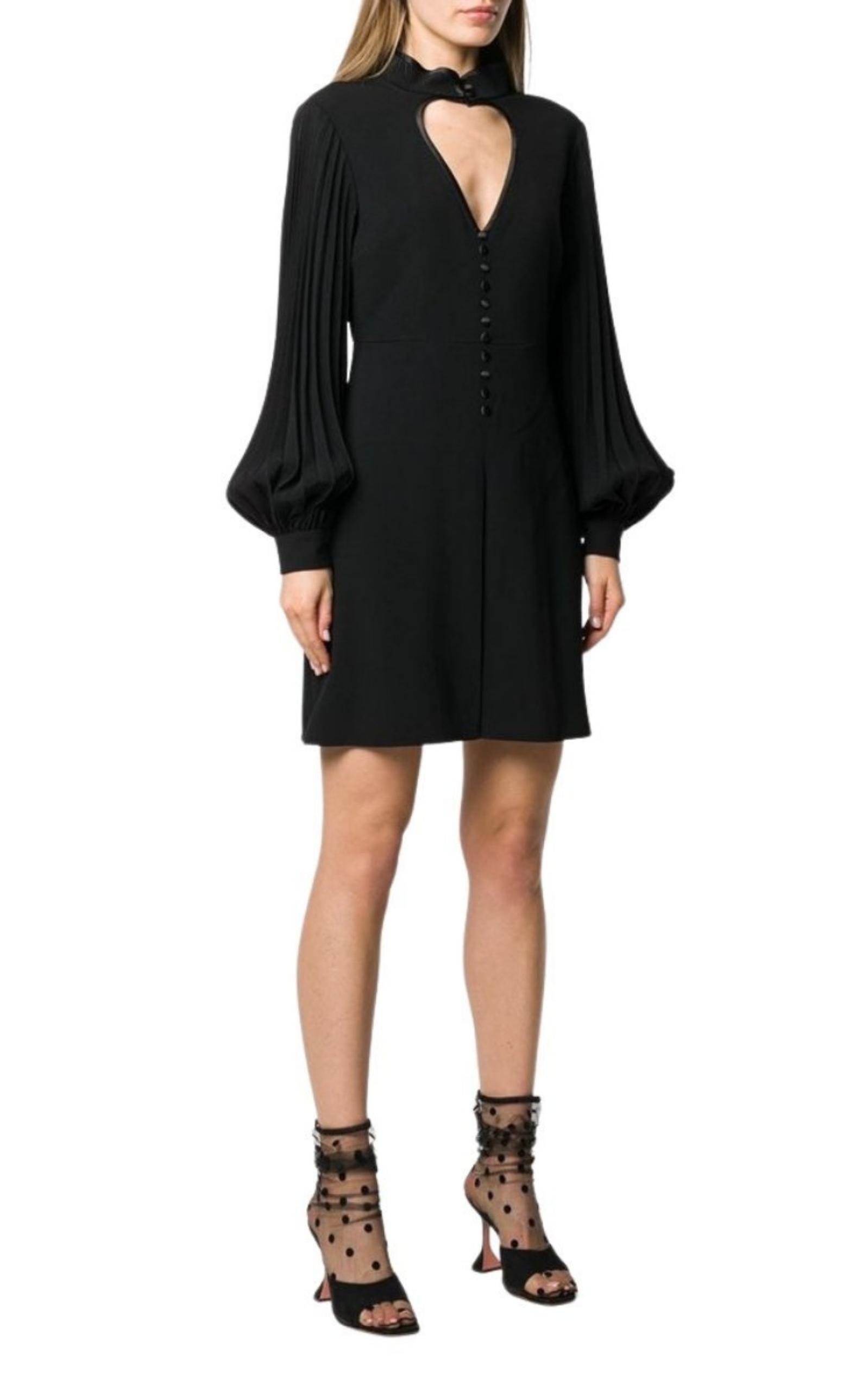 Heart Cutout Pleated Crepe Dress Gucci