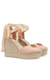 Leather Matelassé Platform Espadrilles Gucci