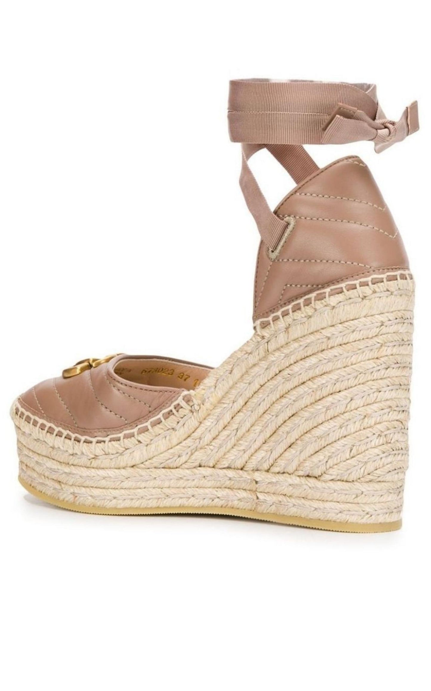 Leather Platform Espadrilles Gucci