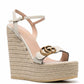 Leather Wedge Espadrille Sandals Gucci