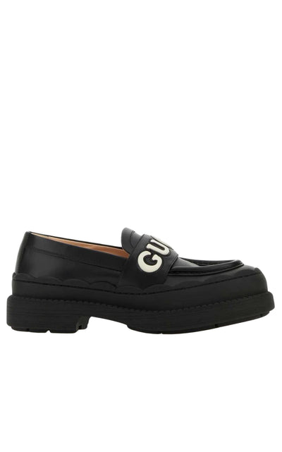 Logo Applique Leather Loafer Gucci