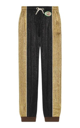 Metallic Crepe Jogger Pants Gucci