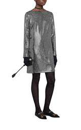 Metallic Dotted Jersey Dress Gucci