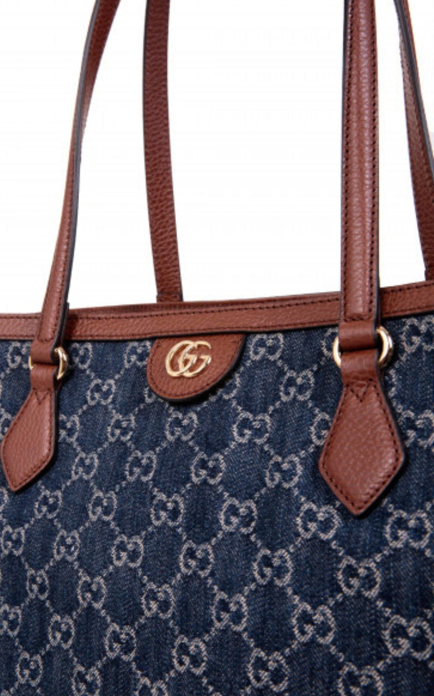 Gucci Ophidia GG Denim Medium Shopping Tote